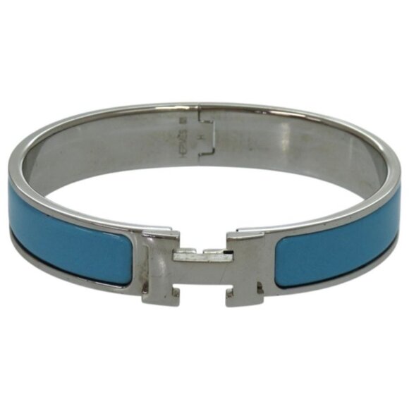 Hermes Clic Clac PM Metal Light Blue Water Bangle
